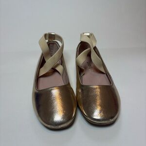 Metallic Gold Kids Dress Shoes